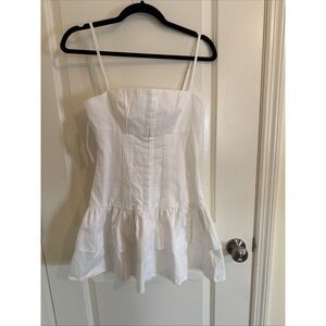 Princess Polly White Mini Sundress with Ruffle Hem